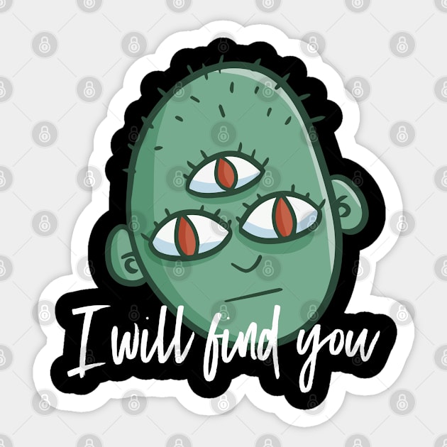 3 eyed monster Sticker by Jocularity Art